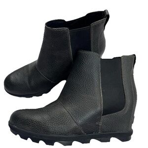 Sorel Joan of Artic wedge bootie women’s size 11 black leather pull on